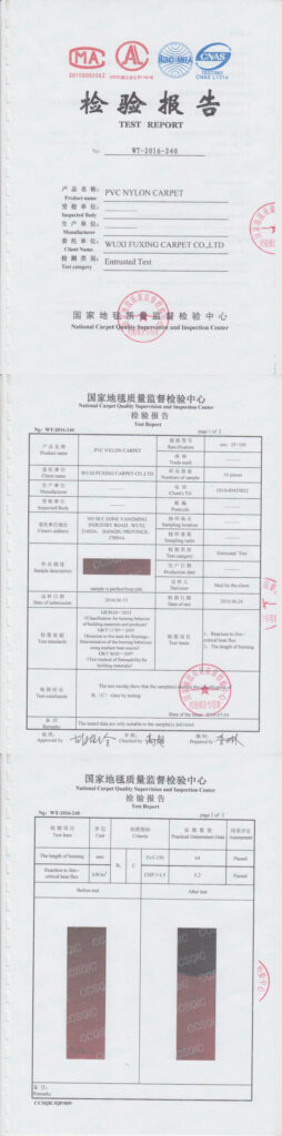 Nylon PVC carpet fire detection